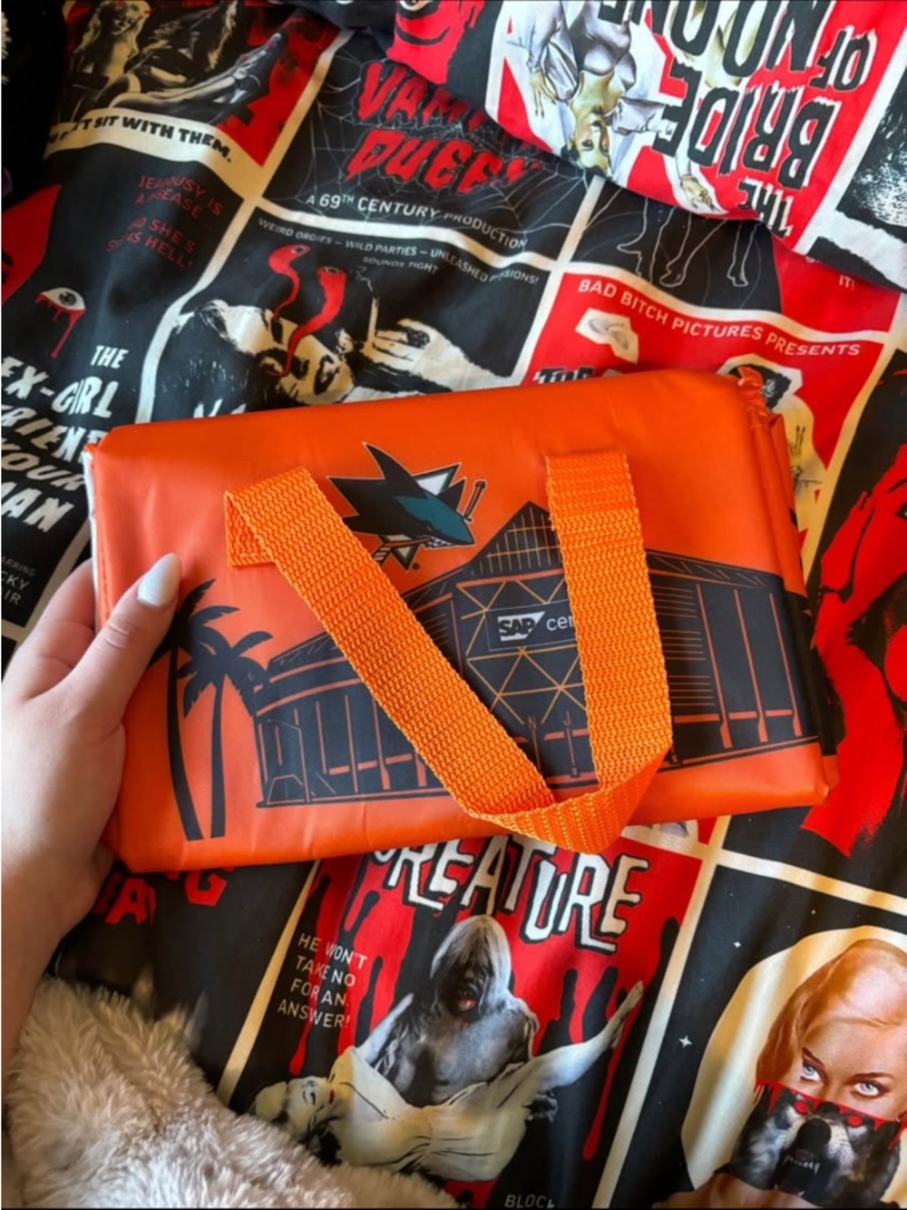 Orange San Jose Sharks Mini lunch Bag
